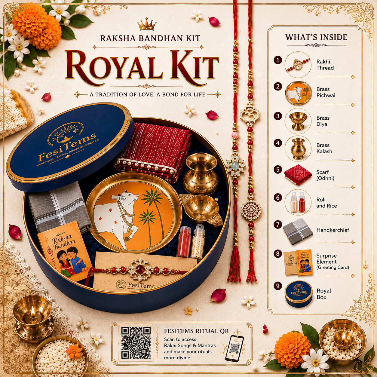 FesiTems Raksha Bandhan Kit (Royal Kit)